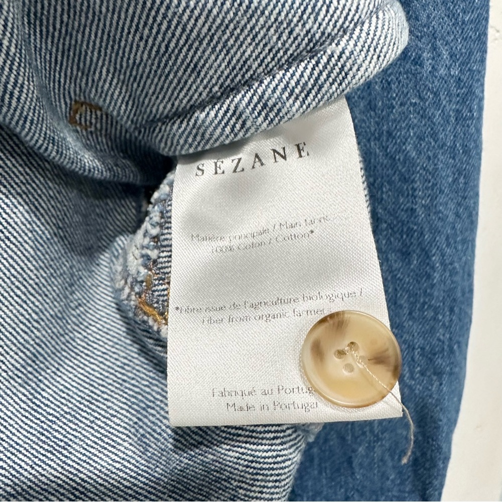 Sezane Willa Denim Jacket In Light Blue Denim Size XXS - Picture 9 of 10